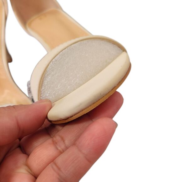 Women's Solid Color Nude Suede Ankle Strap High Stiletto Heel Sandals Size 6.5 - Picture 12 of 14